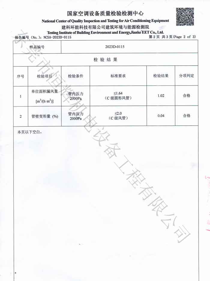 預(yù)制不銹鋼煙囪質(zhì)量檢驗(yàn)報告三